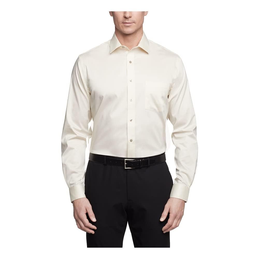 Van Heusen Men's Van Heusen Men's Dress Shirt Regular Fit Ultra Wrinkle Free Flex Collar Stretch Solid