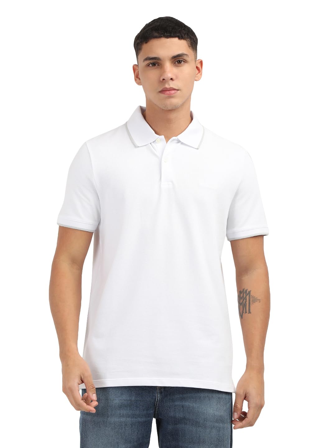 Calvin Klein Men's Liquid Touch Polo Stripe with UV Protection