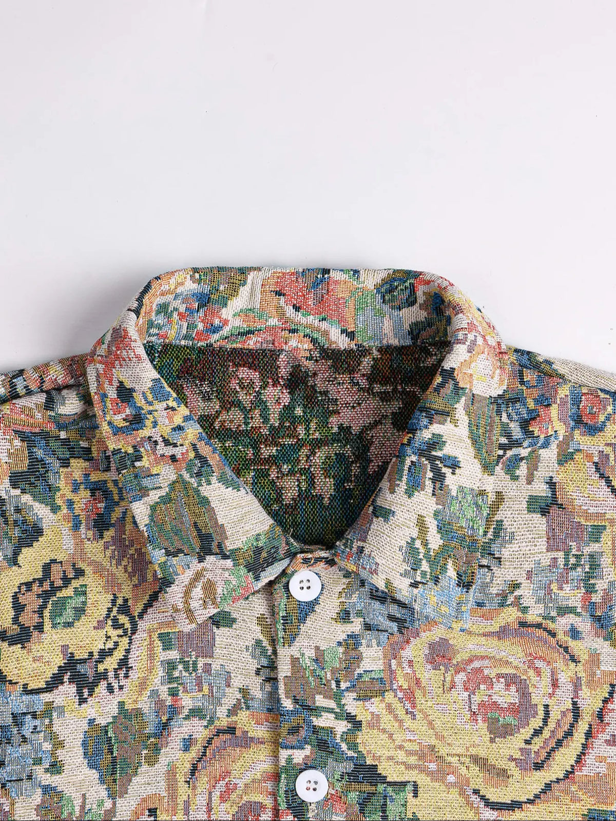 Men's Woven Fabric Floral Casual Stylish Clothing Comfy Collared Shirt, Spring & Fall Fitted Design, Perfect for Daily Wear, Street Style, Streetwear, Home Outing, Holidays, Menswear, Classic