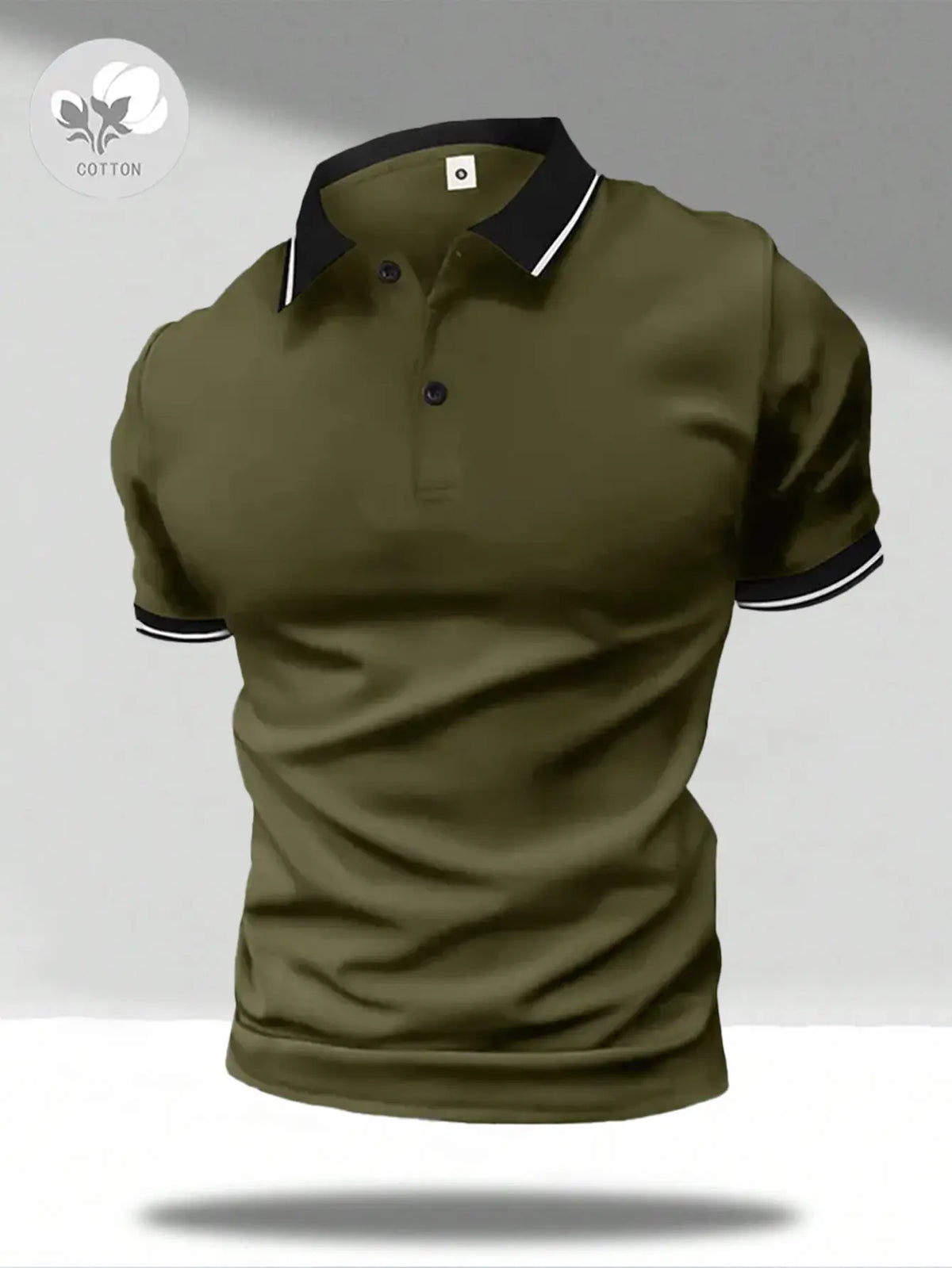Men's Classic 100% Cotton Fitted Short Sleeve Polo Shirt - Retro, Elegant Minimalist Top for Golf, Business Casual Menswear, Business Casual Polo Shirts, Button
