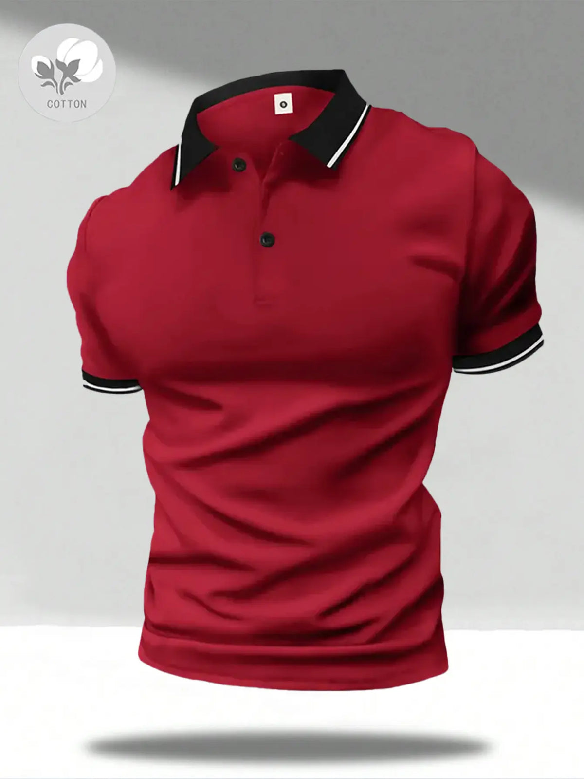 Men's Classic 100% Cotton Fitted Short Sleeve Polo Shirt - Retro, Elegant Minimalist Top for Golf, Business Casual Menswear, Business Casual Polo Shirts, Button