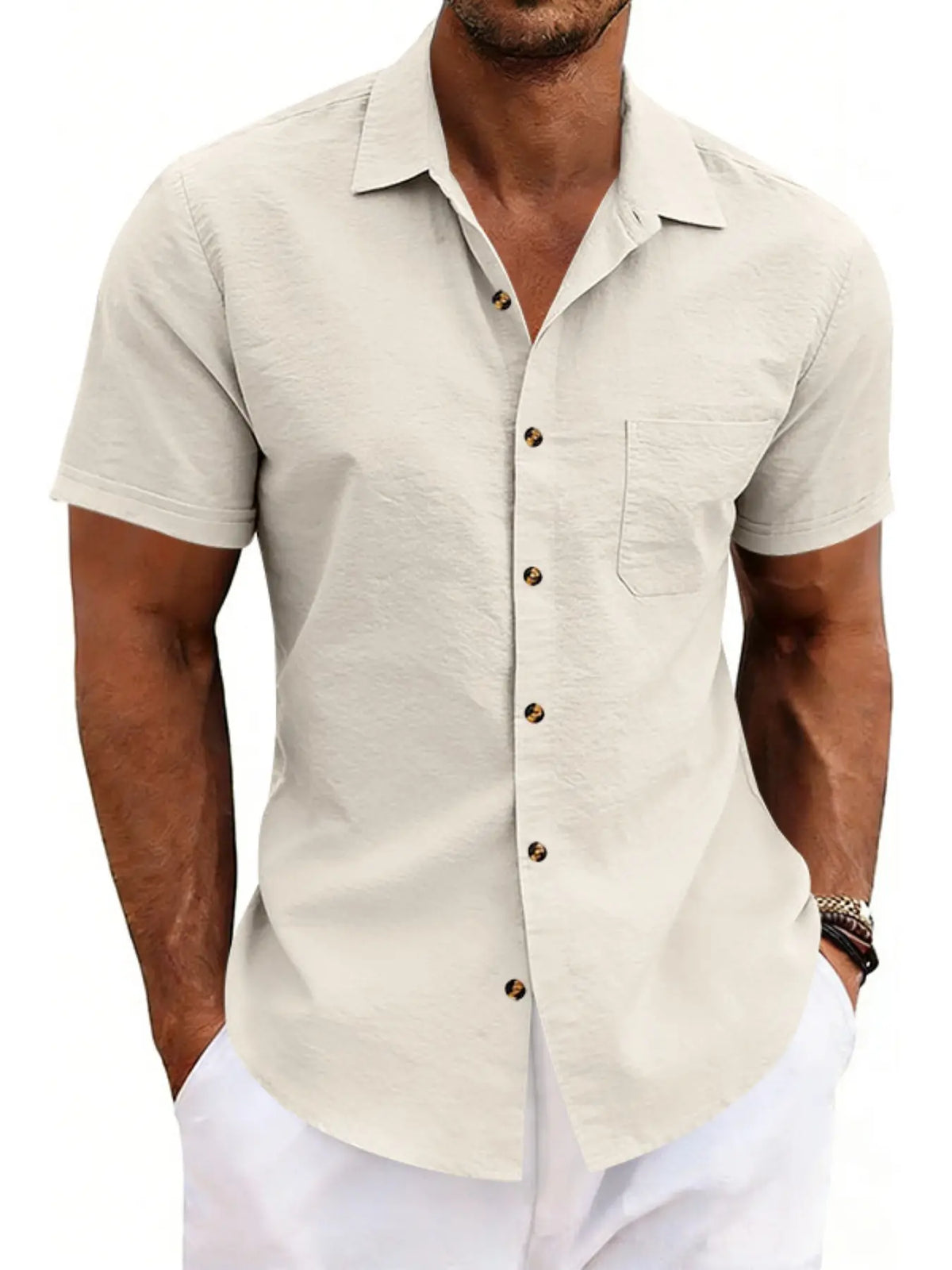 Men's Summer Tropical Loose Fit Relaxed Fit Shirt, Top, Iron-Free Casual Business Collar Button-Up Open Front, Beach Short Sleeve Shirt, Comfortable and Stylish, Lapel Collared Shirt