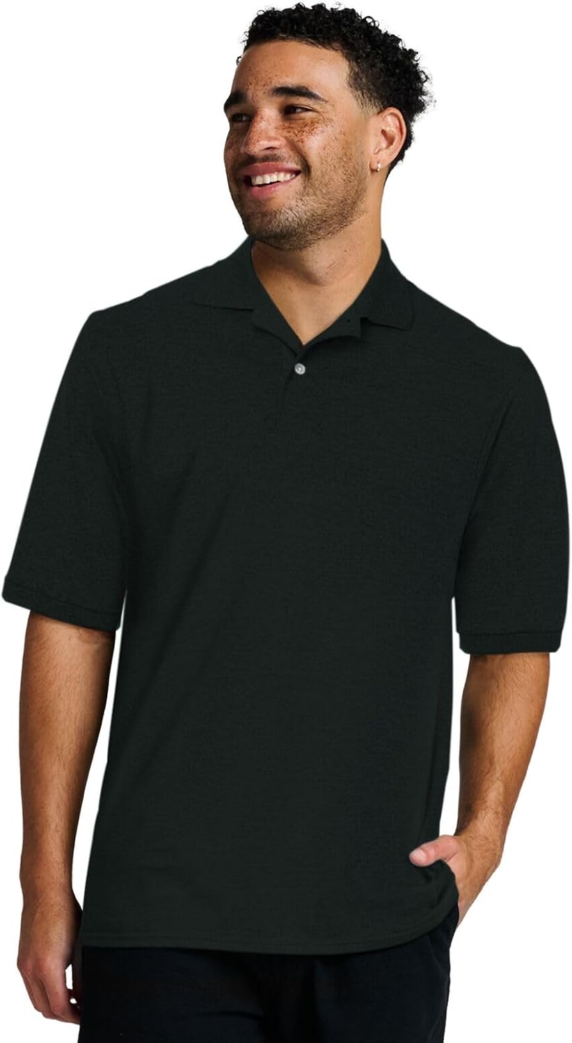 Jerzees Men's Dri Power Cotton Blend Polo Shirts, Moisture Wicking for All Day Comfort, Short or Long Sleeve