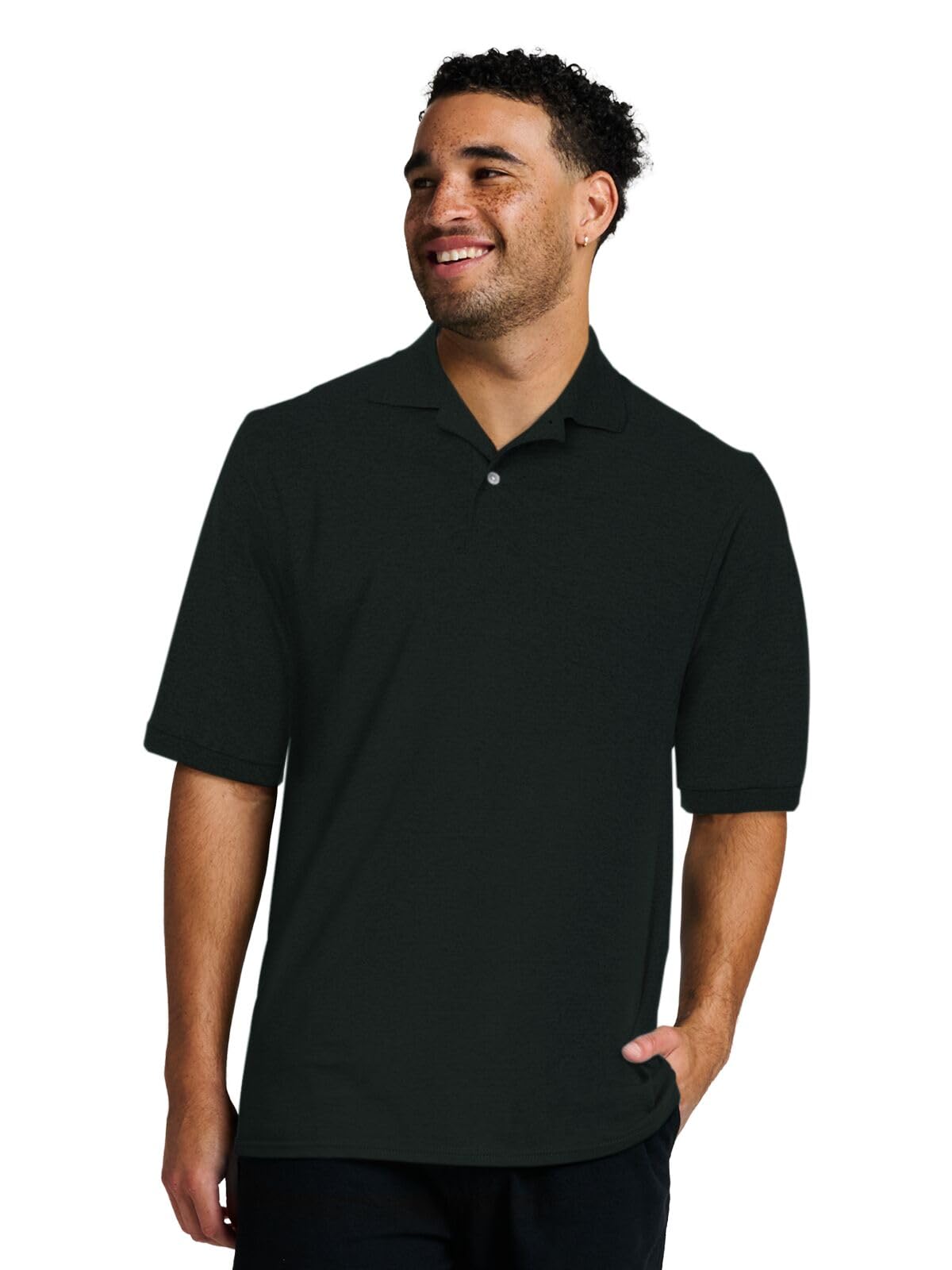 Jerzees Men's Dri Power Cotton Blend Polo Shirts, Moisture Wicking for All Day Comfort, Short or Long Sleeve