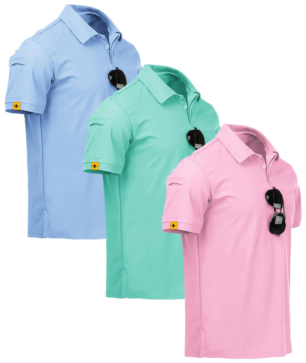 ZITY 3 Pack Mens Golf Polo Shirts Short Sleeve Business Casual T-Shirts