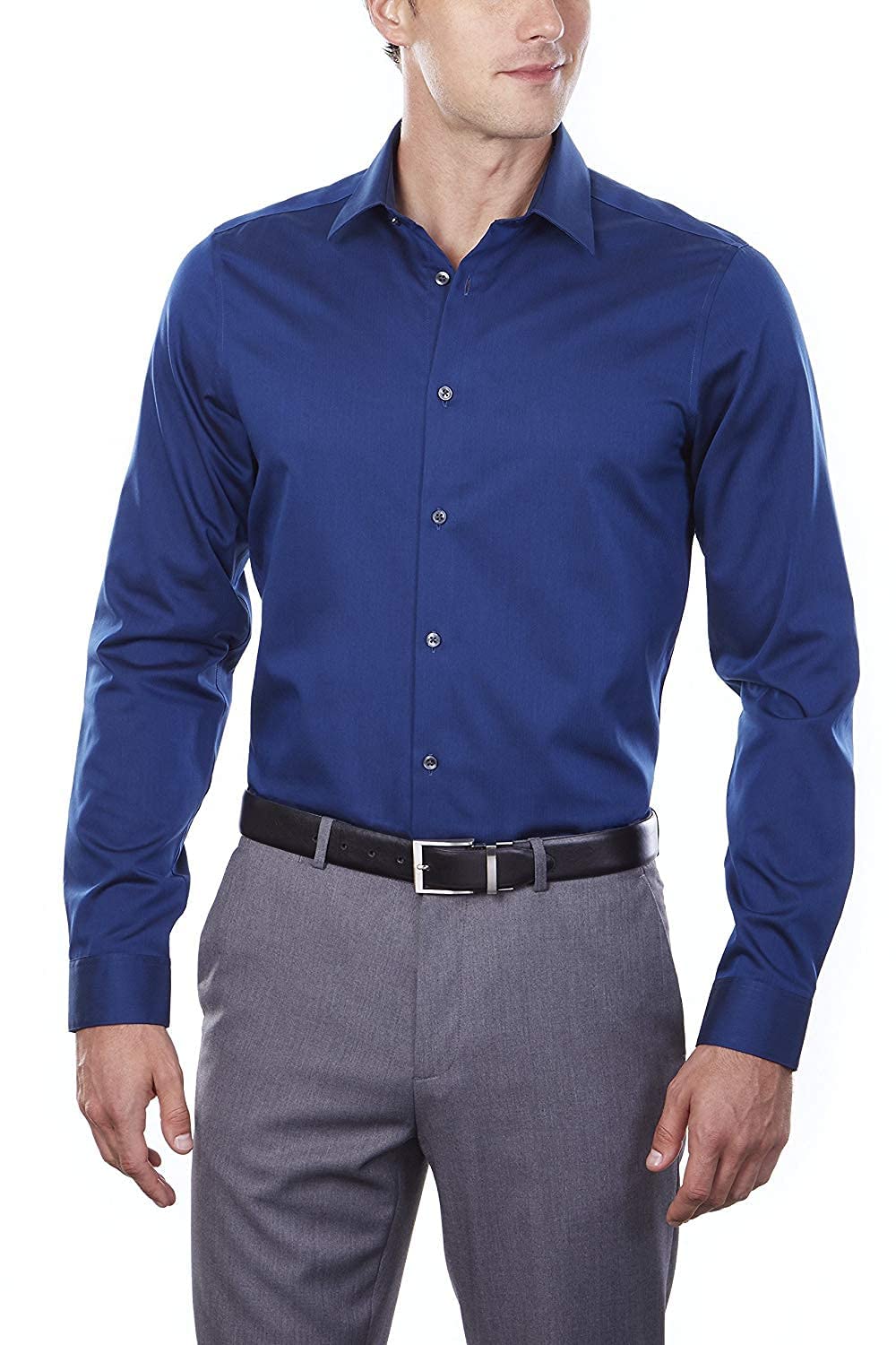 Calvin Klein Men's Slim Fit Non-Iron Herringbone Dress Shirt