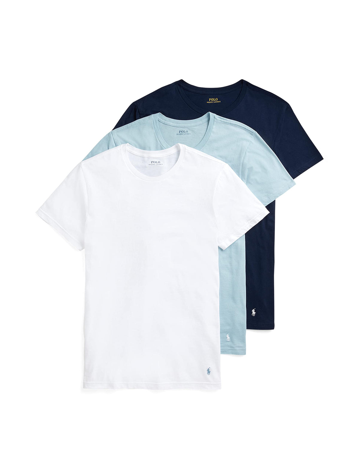 POLO RALPH LAUREN Men's T-Shirt, 3-Pack, Classic Men's Cotton Crewneck Shirts, Moisture-Wicking, (Long, Big & Tall)