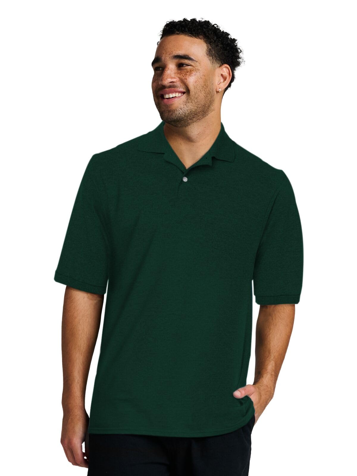 Jerzees Men's Dri Power Cotton Blend Polo Shirts, Moisture Wicking for All Day Comfort, Short or Long Sleeve