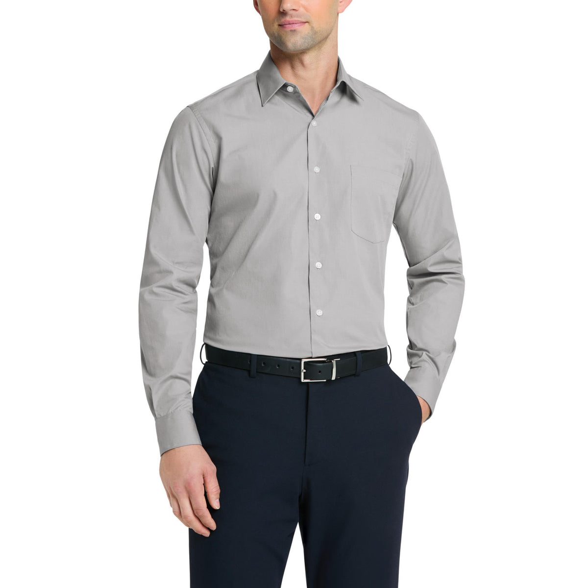 Van Heusen Men's Dress Shirt Fitted Poplin Solid