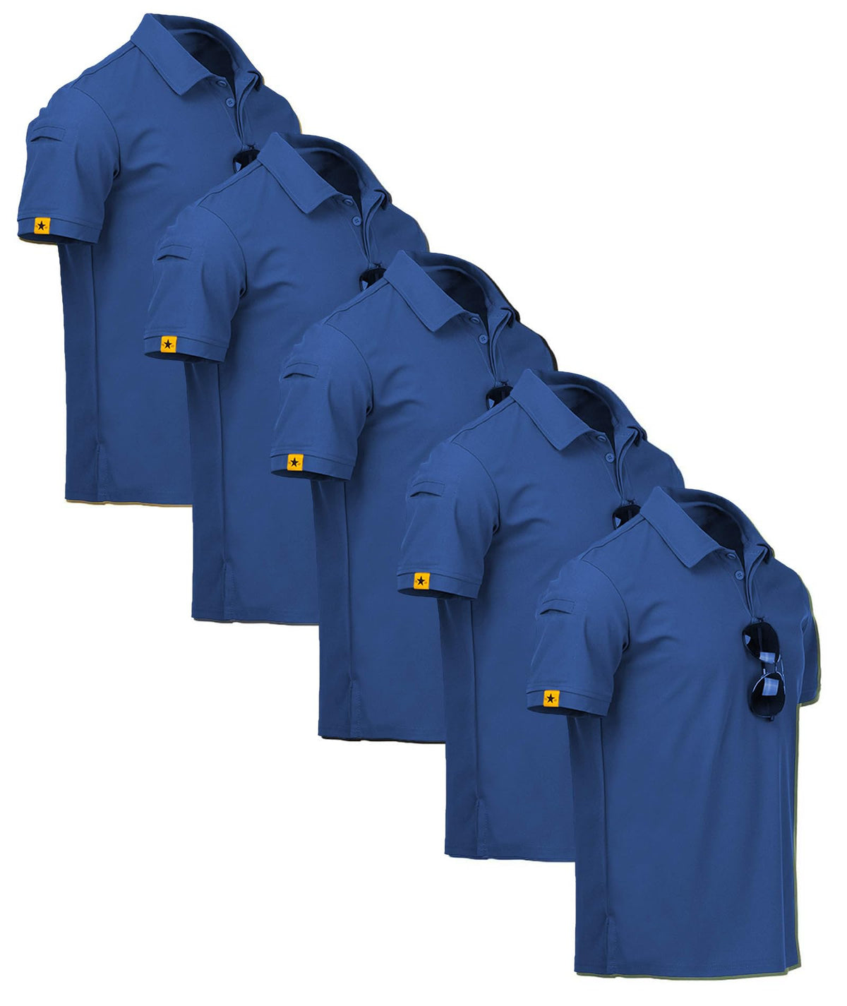 ZITY 5 Pack Mens Polo Shirt Short Sleeve Moisture Wicking Golf T-Shirt
