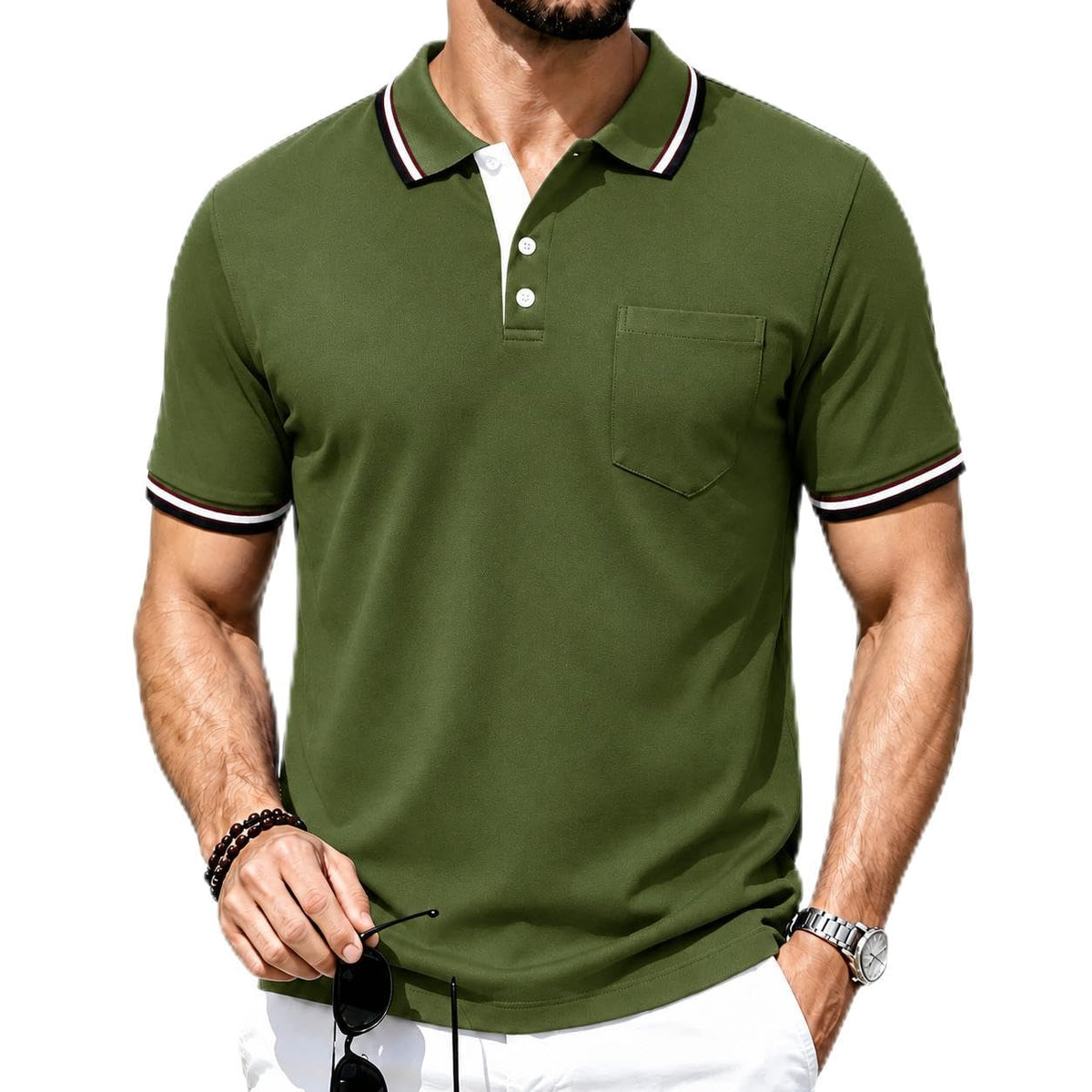 ZITY Men Polo Shirts Short Sleeve Athletic Golf Polos with Pocket