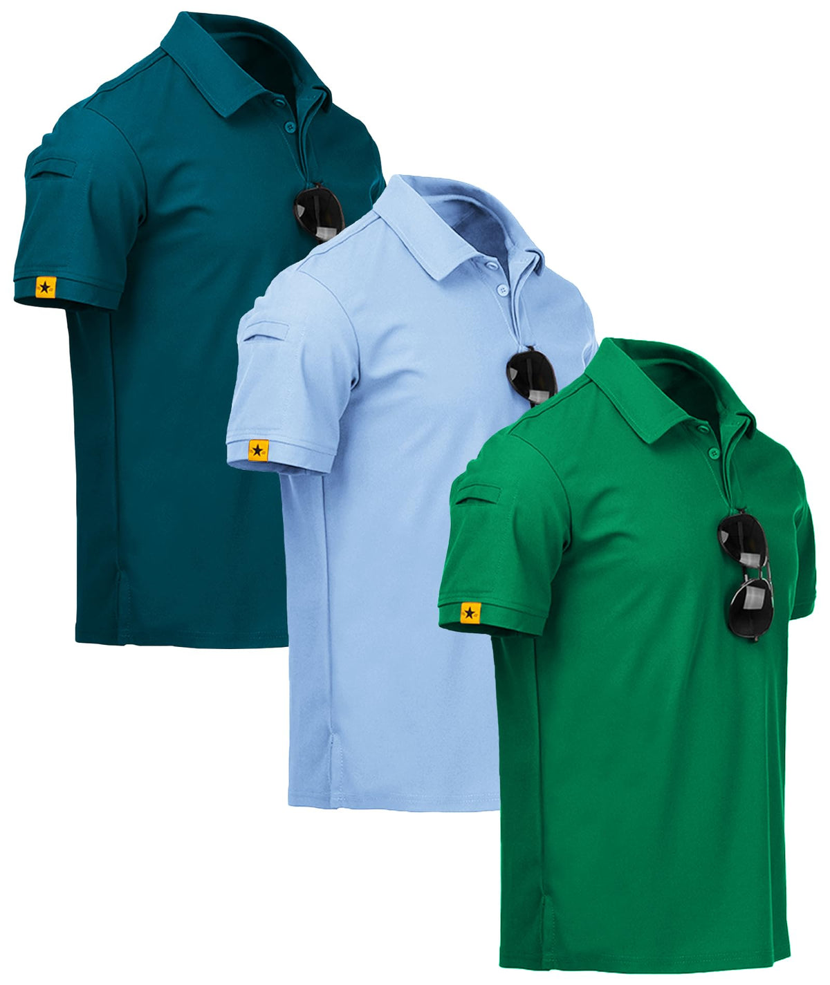 ZITY 3 Pack Mens Golf Polo Shirts Short Sleeve Business Casual T-Shirts