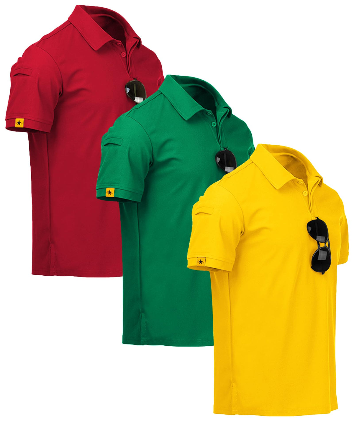 ZITY 3 Pack Mens Golf Polo Shirts Short Sleeve Business Casual T-Shirts