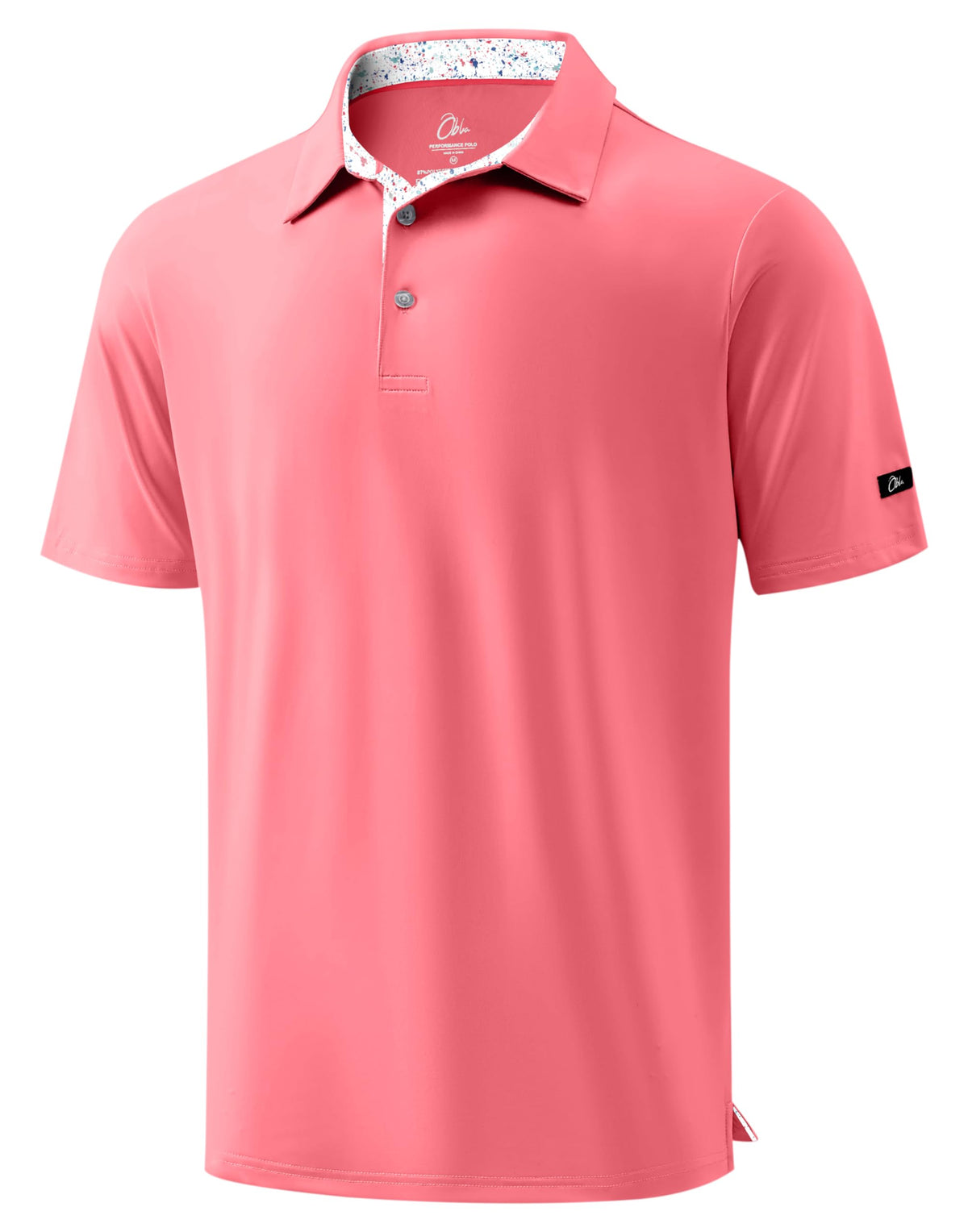 Obla Mens Golf Shirt Short Sleeve Dry Fit Collared Polo Shirts