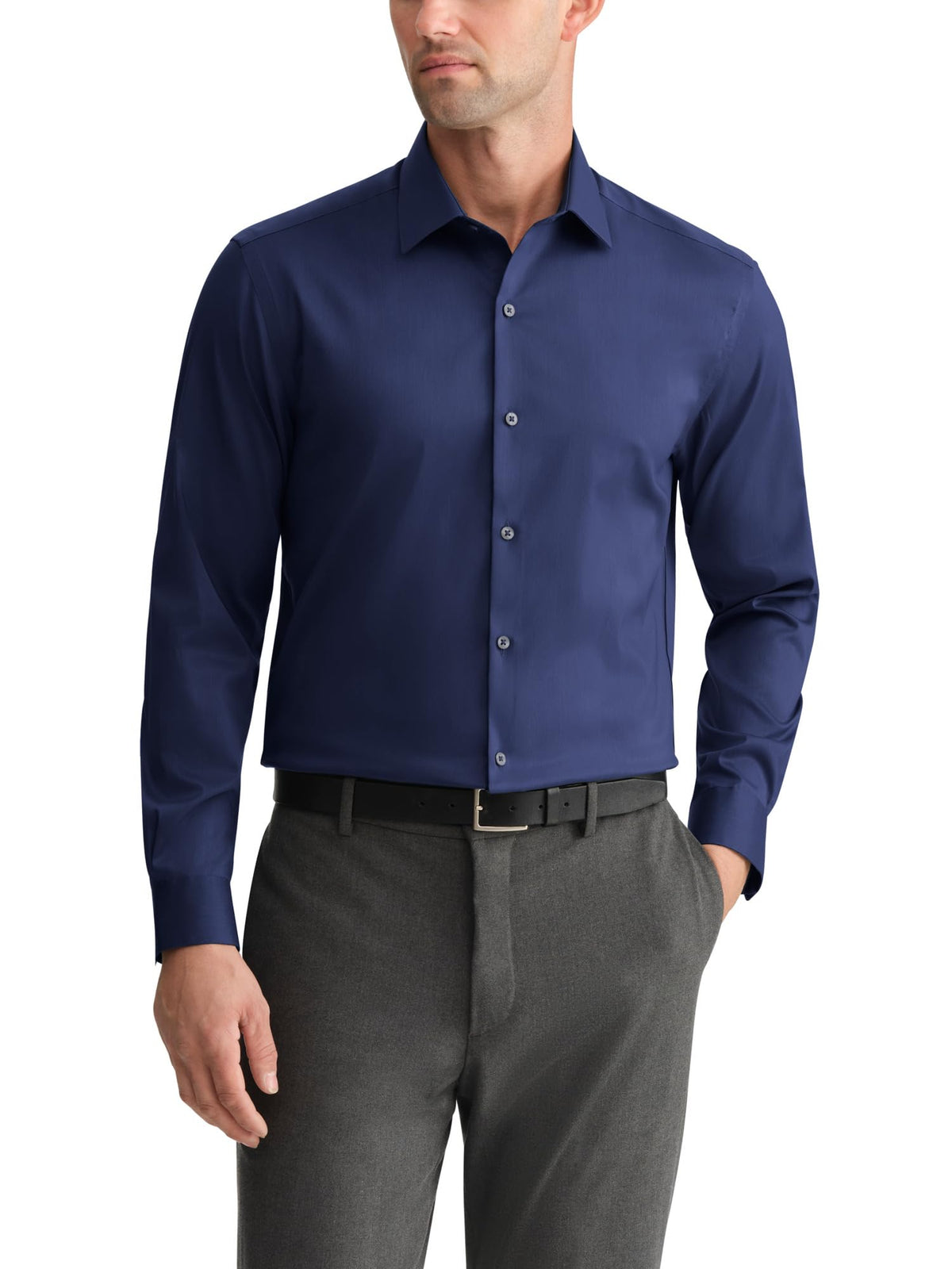 Van Heusen Men's Van Heusen Men's Dress Shirt Regular Fit Ultra Wrinkle Free Flex Collar Stretch Solid