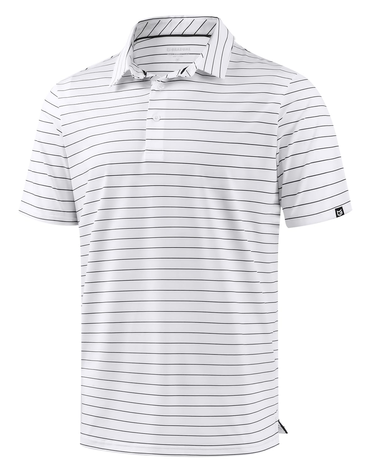 Mens Golf Shirt Dry Fit Performance Short Sleeve Striped Polo Shirts