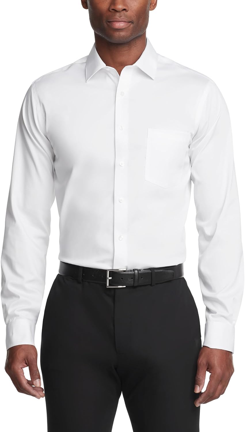 Van Heusen Men's Van Heusen Men's Dress Shirt Regular Fit Ultra Wrinkle Free Flex Collar Stretch Solid