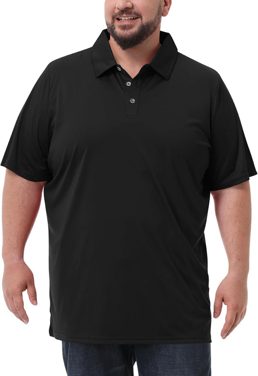 Men's Big and Tall Polo Shirts UPF 50+ Casual Work Quick Dry Golf Shirt