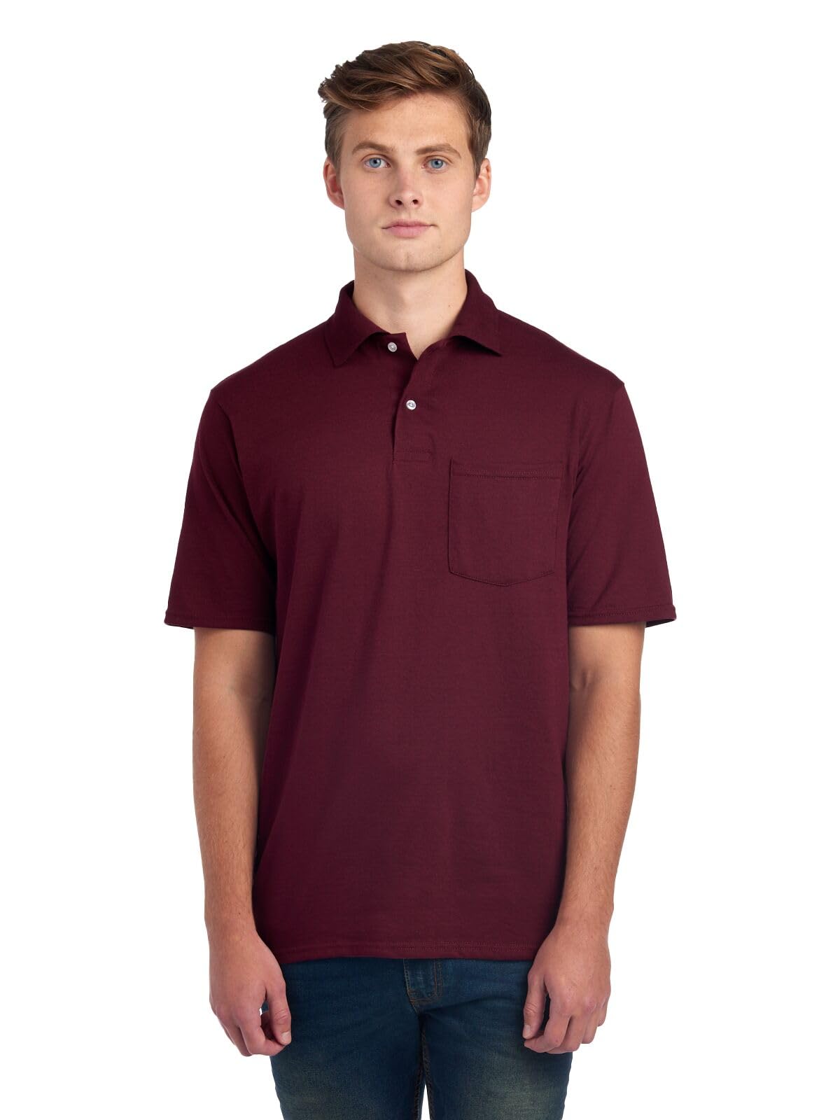 Jerzees Men's Dri Power Cotton Blend Polo Shirts, Moisture Wicking for All Day Comfort, Short or Long Sleeve