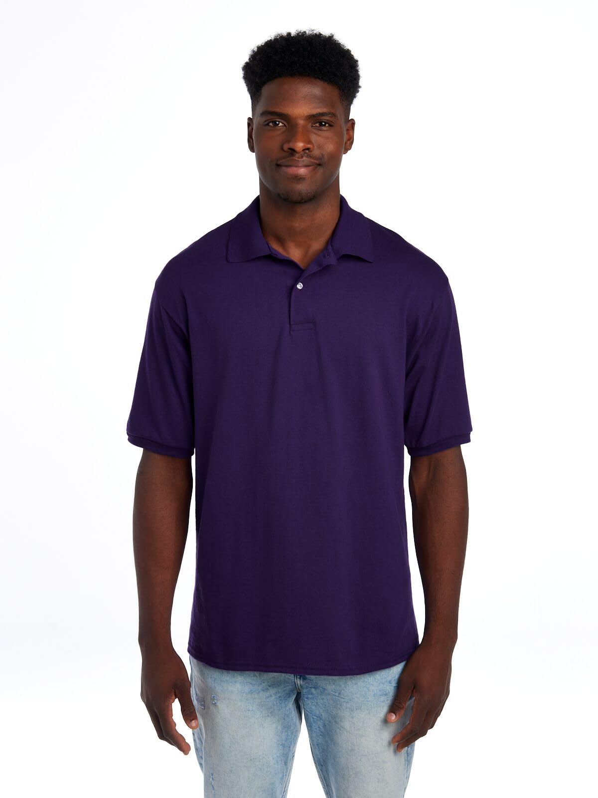 Jerzees Men's Dri Power Cotton Blend Polo Shirts, Moisture Wicking for All Day Comfort, Short or Long Sleeve