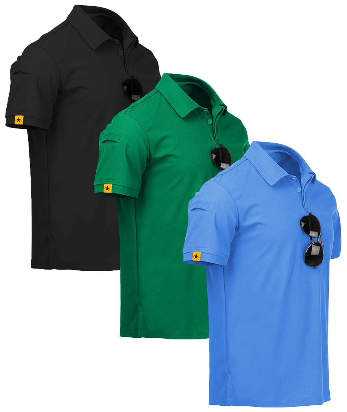 ZITY 3 Pack Mens Golf Polo Shirts Short Sleeve Business Casual T-Shirts