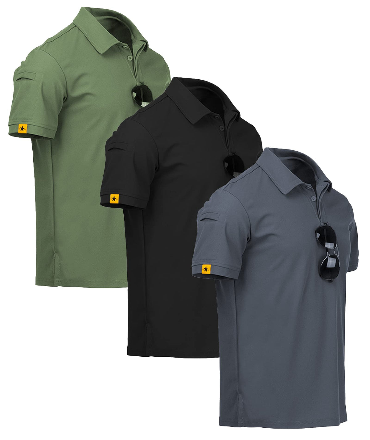 ZITY 3 Pack Mens Golf Polo Shirts Short Sleeve Business Casual T-Shirts
