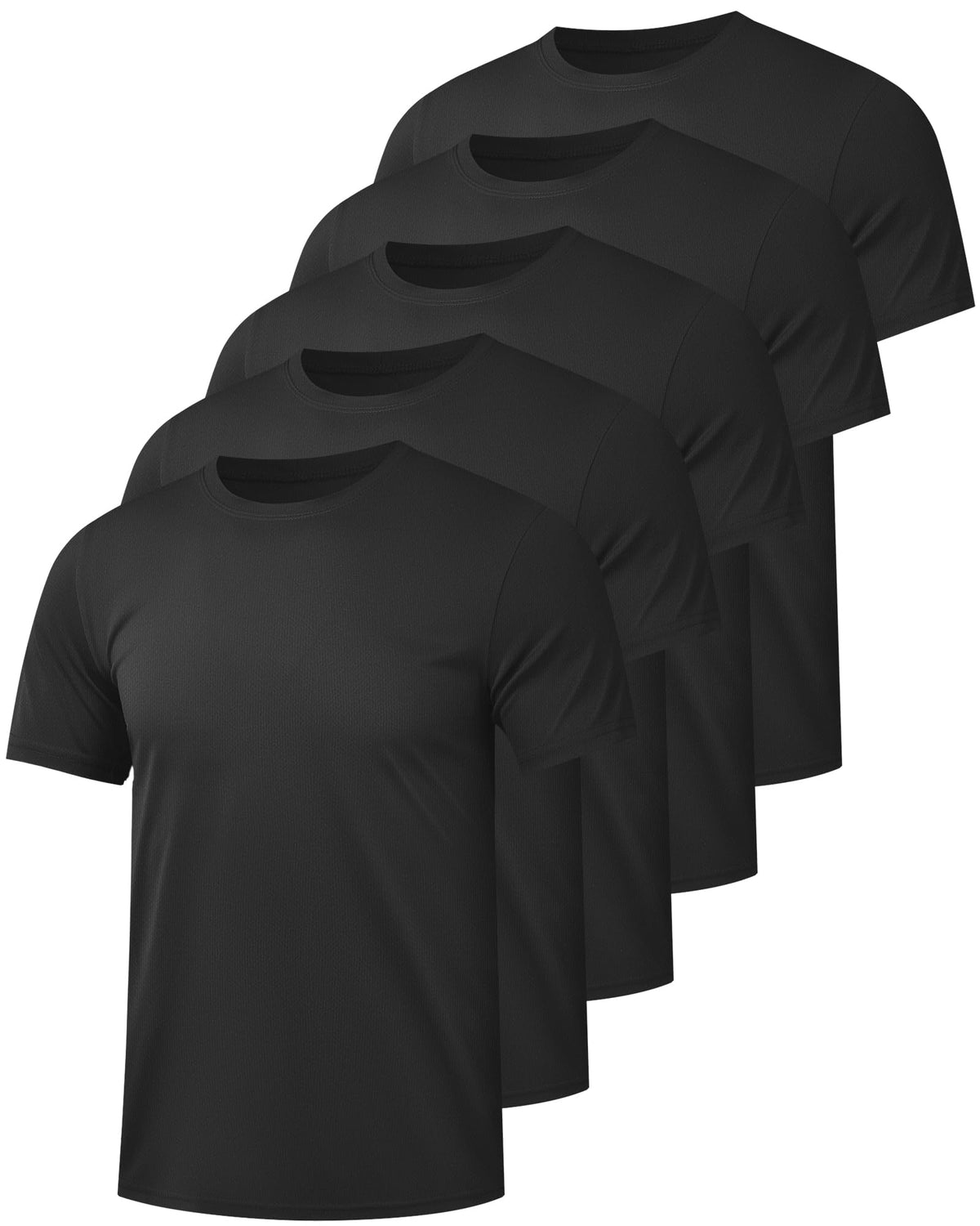 Kinglaman 1/4/5/6 Pack Men's Workout Gym Dry Fit Short Sleeve T Shirts