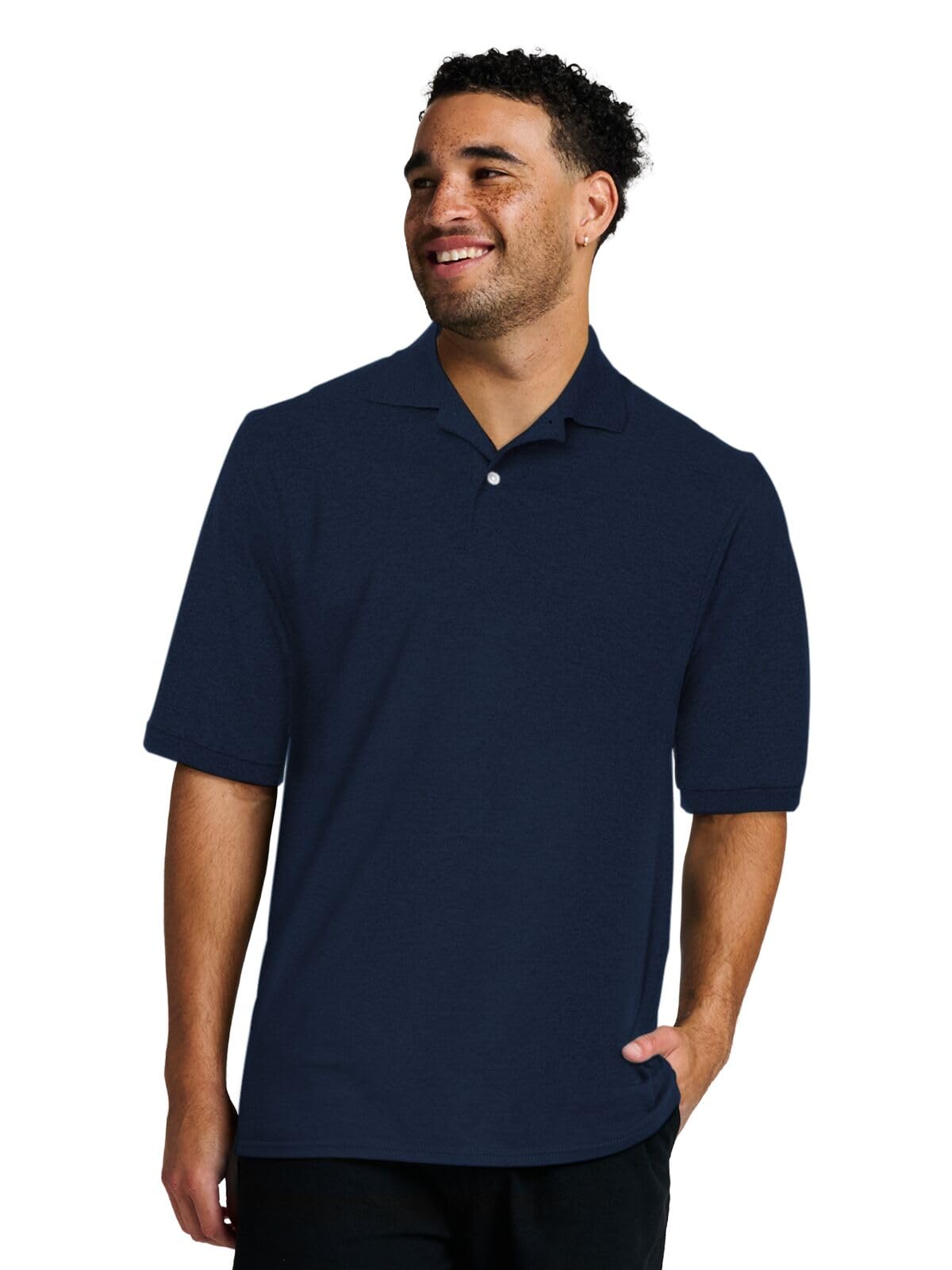 Jerzees Men's Dri Power Cotton Blend Polo Shirts, Moisture Wicking for All Day Comfort, Short or Long Sleeve