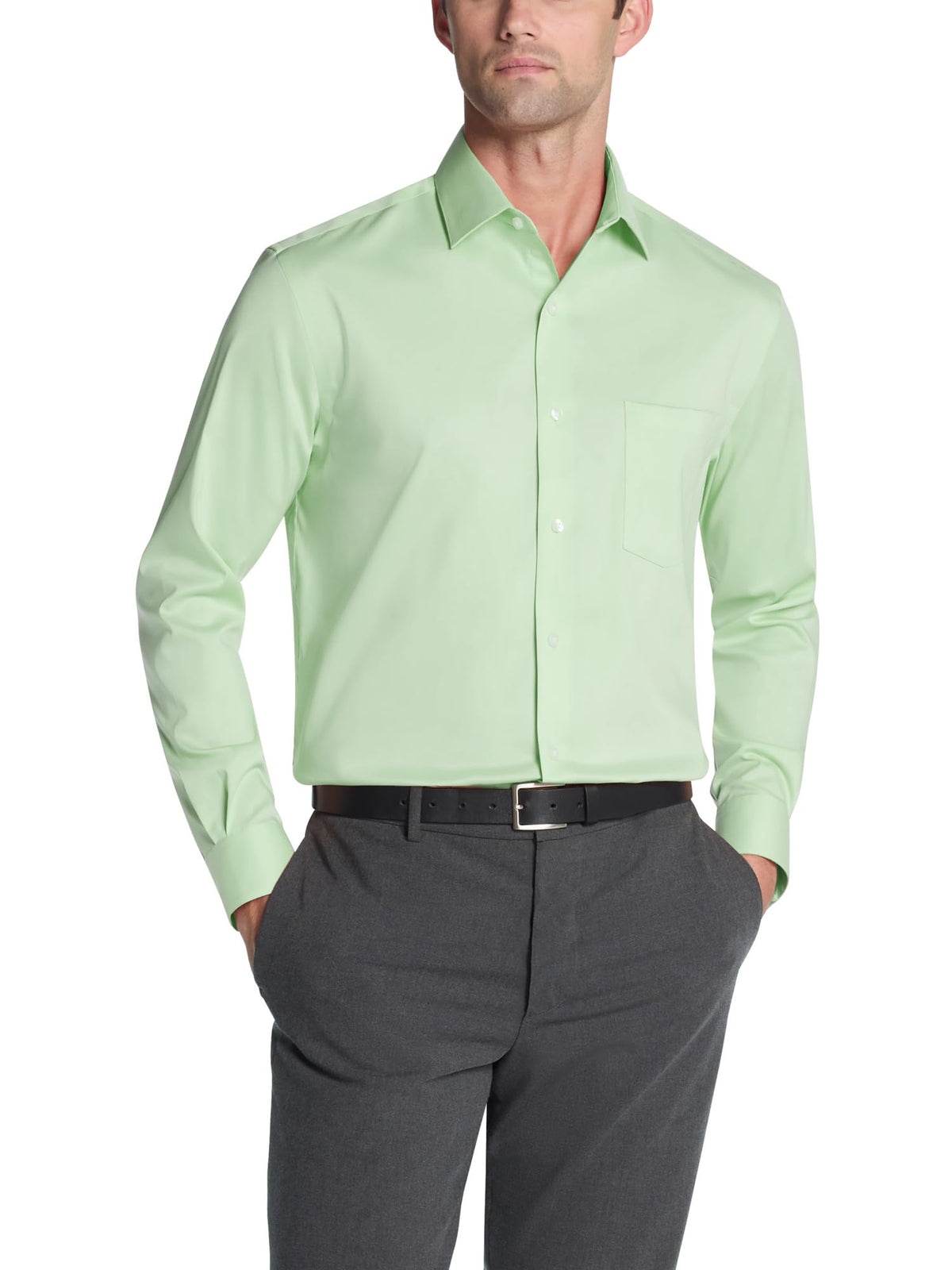 Van Heusen Men's Van Heusen Men's Dress Shirt Regular Fit Ultra Wrinkle Free Flex Collar Stretch Solid
