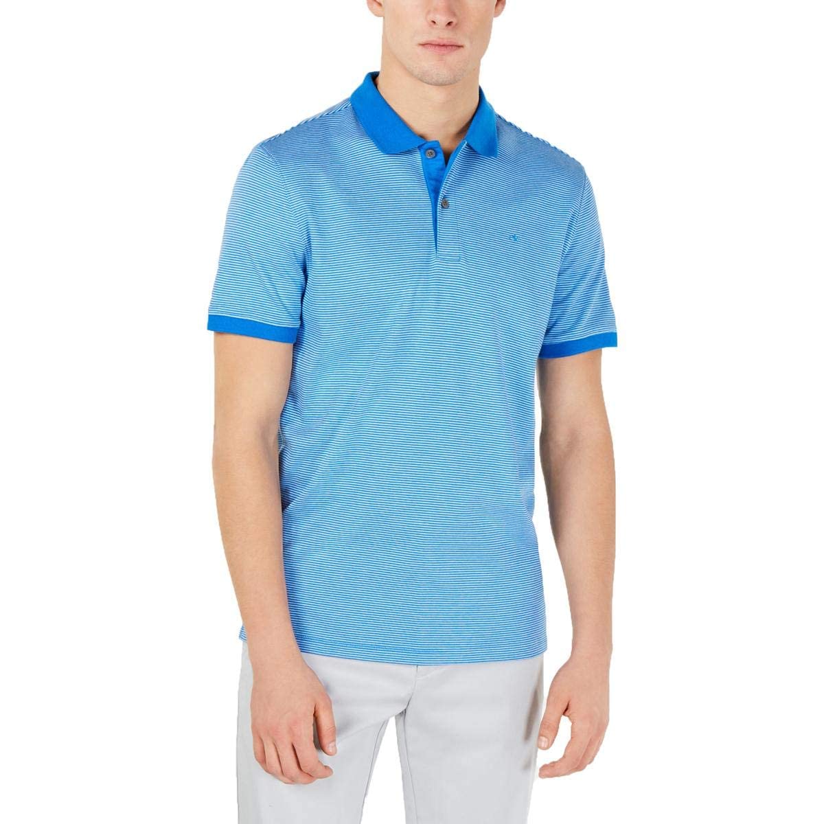 Calvin Klein Men's Liquid Touch Polo Stripe with UV Protection