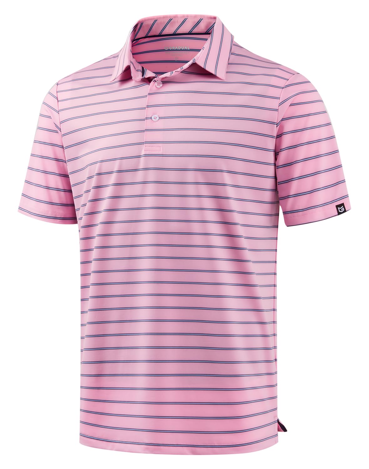 Mens Golf Shirt Dry Fit Performance Short Sleeve Striped Polo Shirts