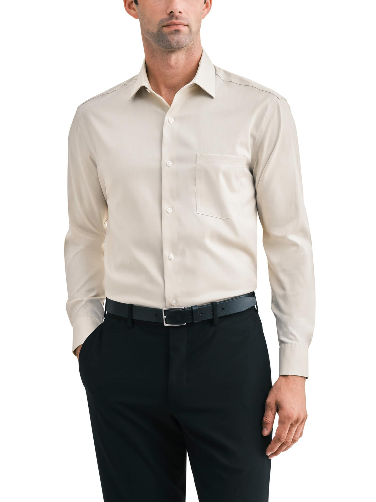 Van Heusen Men's Van Heusen Men's Dress Shirt Regular Fit Ultra Wrinkle Free Flex Collar Stretch Solid