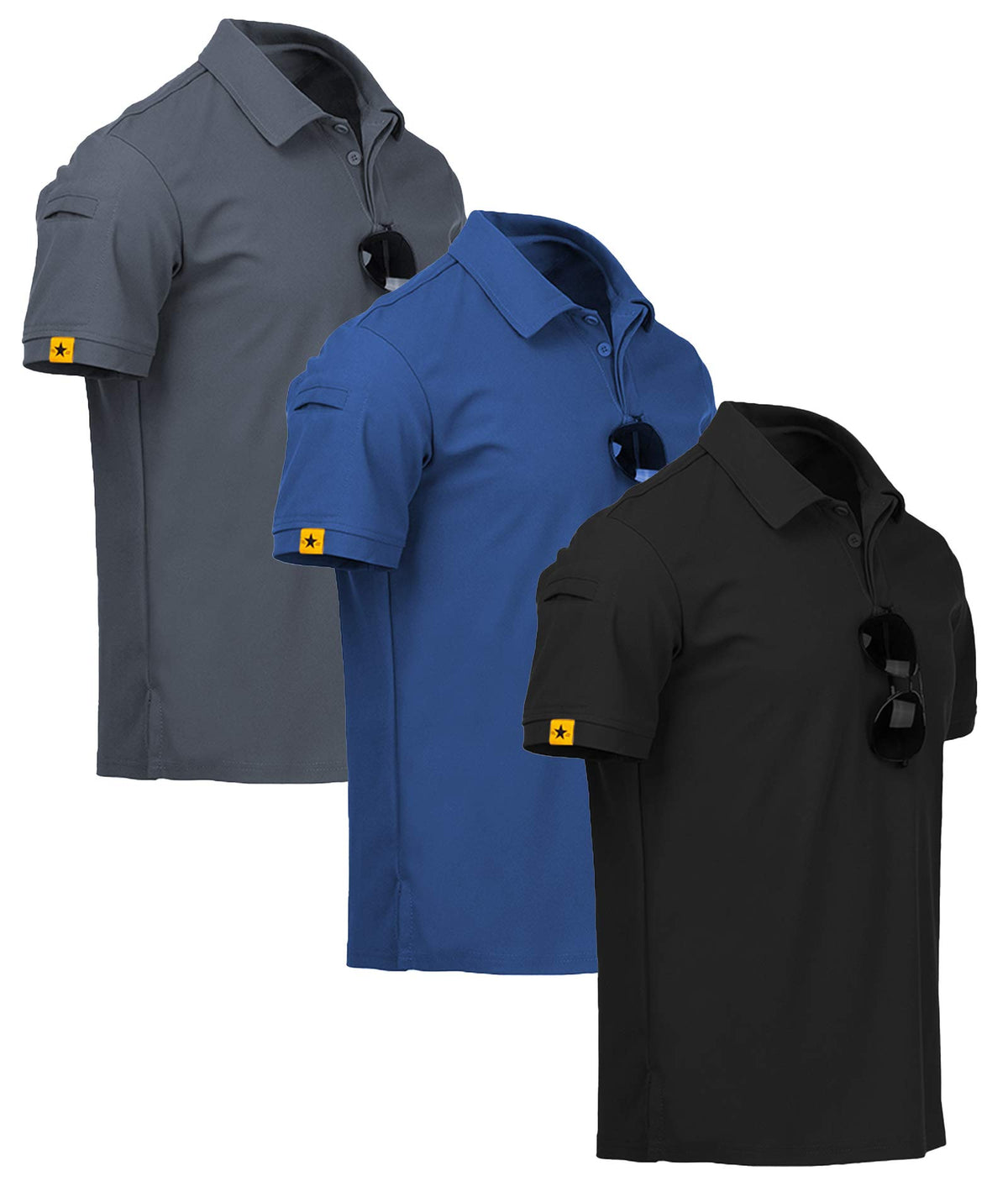 ZITY 3 Pack Mens Golf Polo Shirts Short Sleeve Business Casual T-Shirts