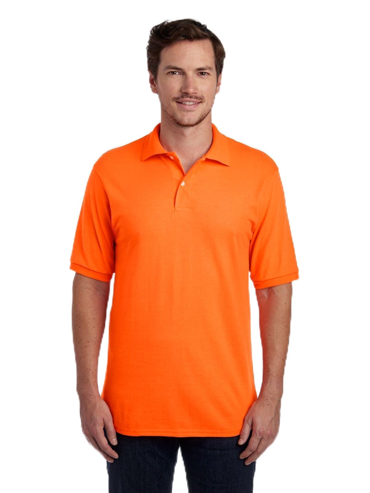 Jerzees Men's Dri Power Cotton Blend Polo Shirts, Moisture Wicking for All Day Comfort, Short or Long Sleeve
