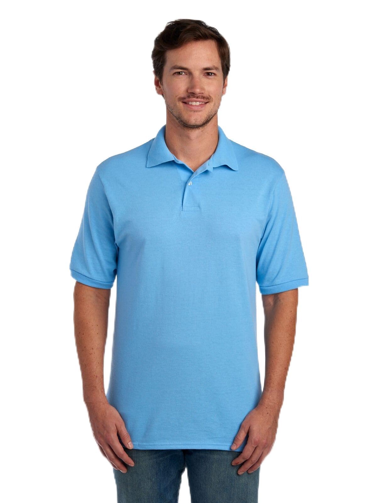 Jerzees Men's Dri Power Cotton Blend Polo Shirts, Moisture Wicking for All Day Comfort, Short or Long Sleeve