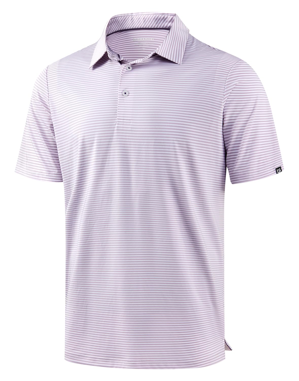 Mens Golf Shirt Dry Fit Performance Short Sleeve Striped Polo Shirts