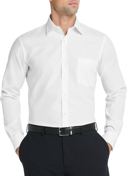 Van Heusen Men's Dress Shirt Fitted Poplin Solid