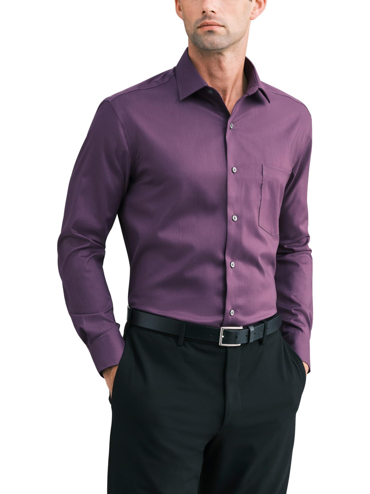 Van Heusen Men's Van Heusen Men's Dress Shirt Regular Fit Ultra Wrinkle Free Flex Collar Stretch Solid