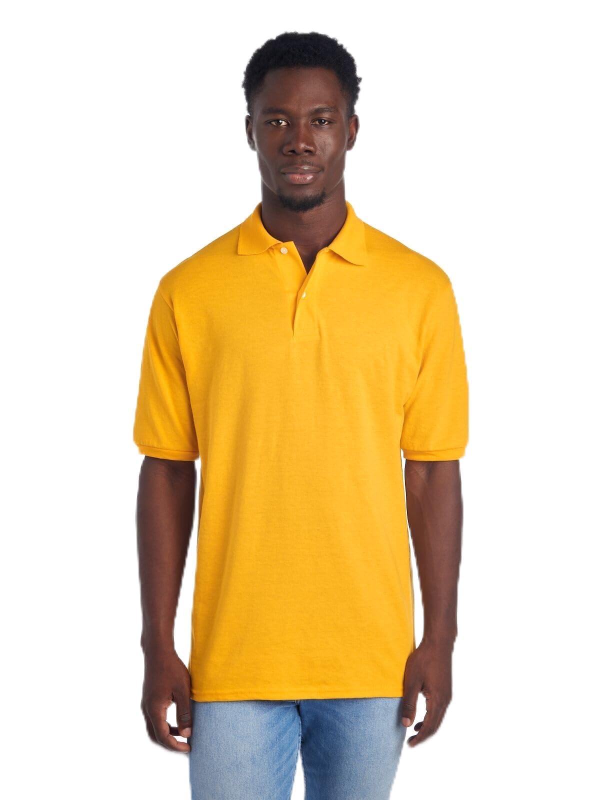 Jerzees Men's Dri Power Cotton Blend Polo Shirts, Moisture Wicking for All Day Comfort, Short or Long Sleeve