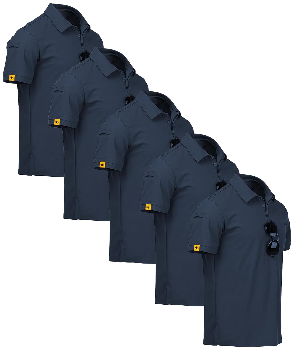 ZITY 5 Pack Mens Polo Shirt Short Sleeve Moisture Wicking Golf T-Shirt
