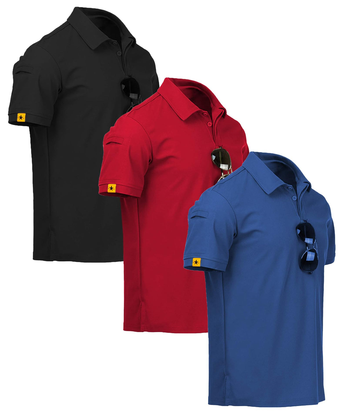ZITY 3 Pack Mens Golf Polo Shirts Short Sleeve Business Casual T-Shirts