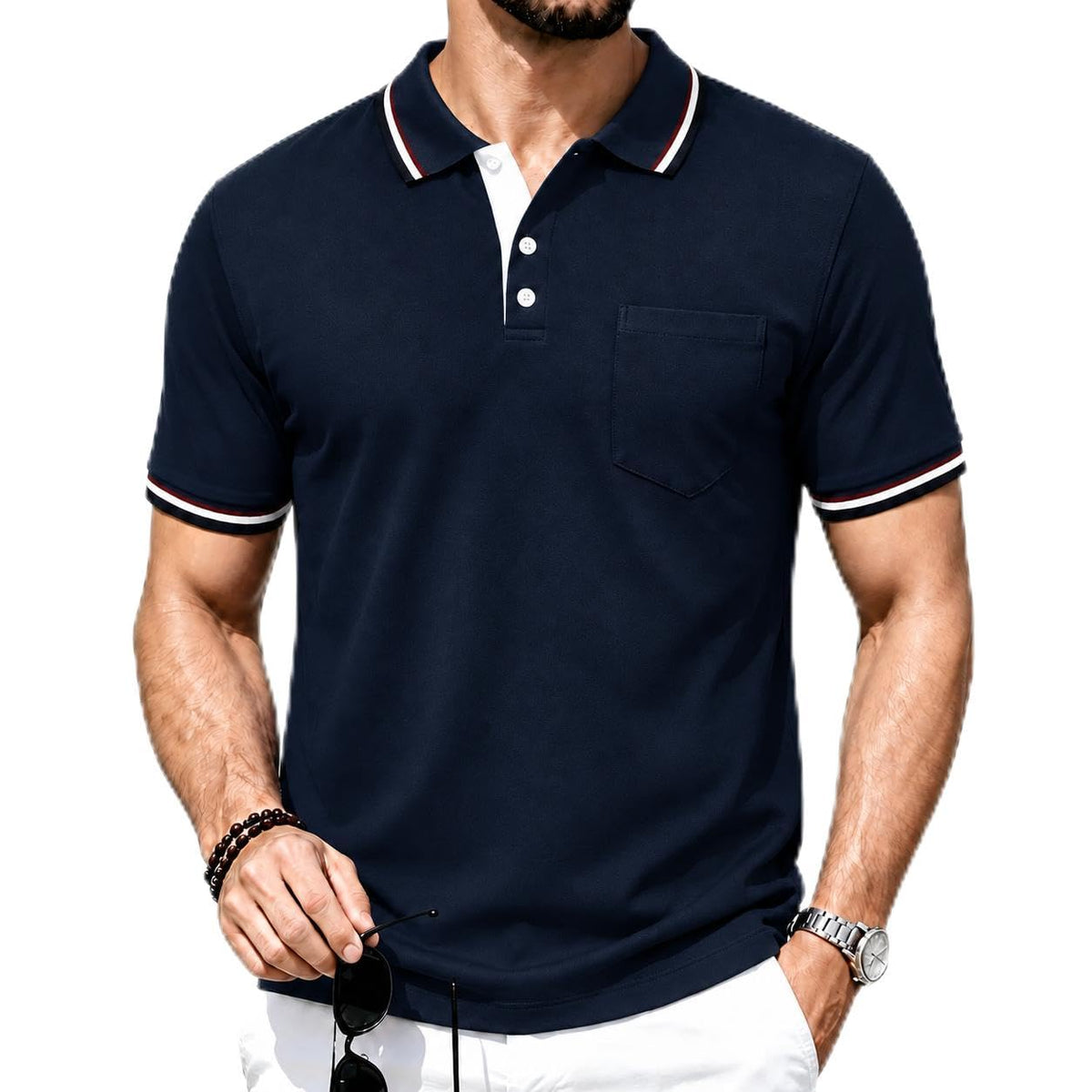 ZITY Men Polo Shirts Short Sleeve Athletic Golf Polos with Pocket
