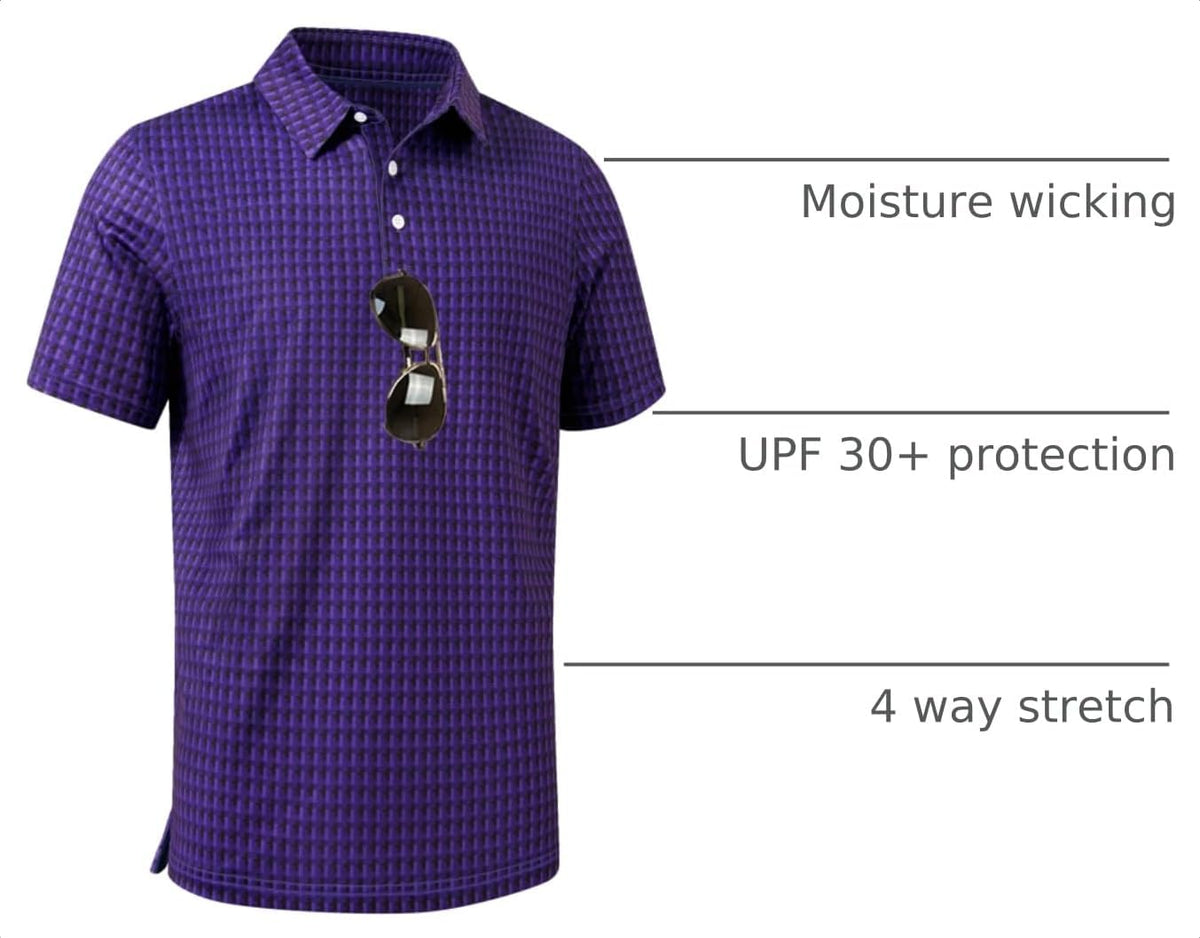 ZITY Men's Golf Shirts Short Sleeve Print Patterns Casual Collared Polo