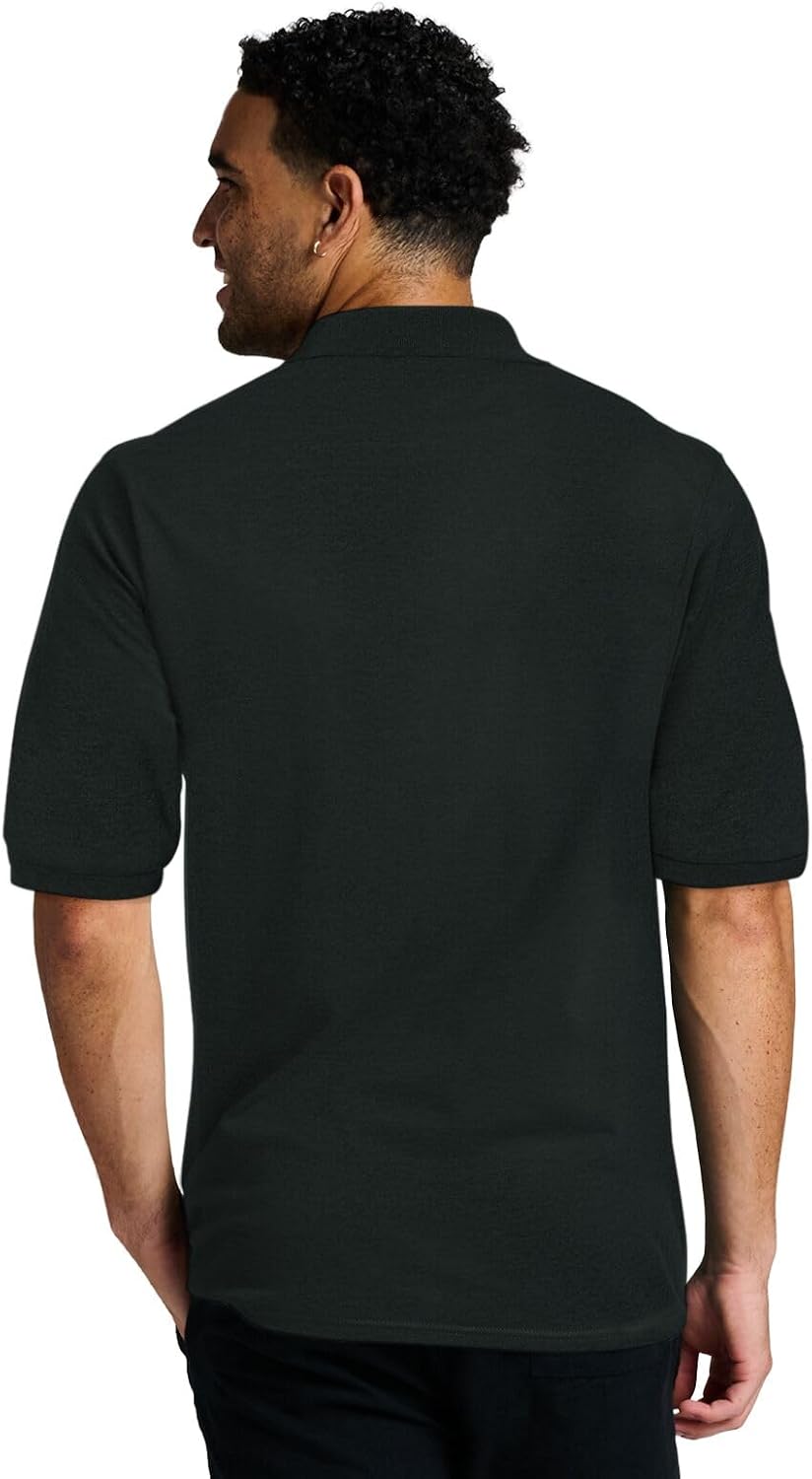 Jerzees Men's Dri Power Cotton Blend Polo Shirts, Moisture Wicking for All Day Comfort, Short or Long Sleeve
