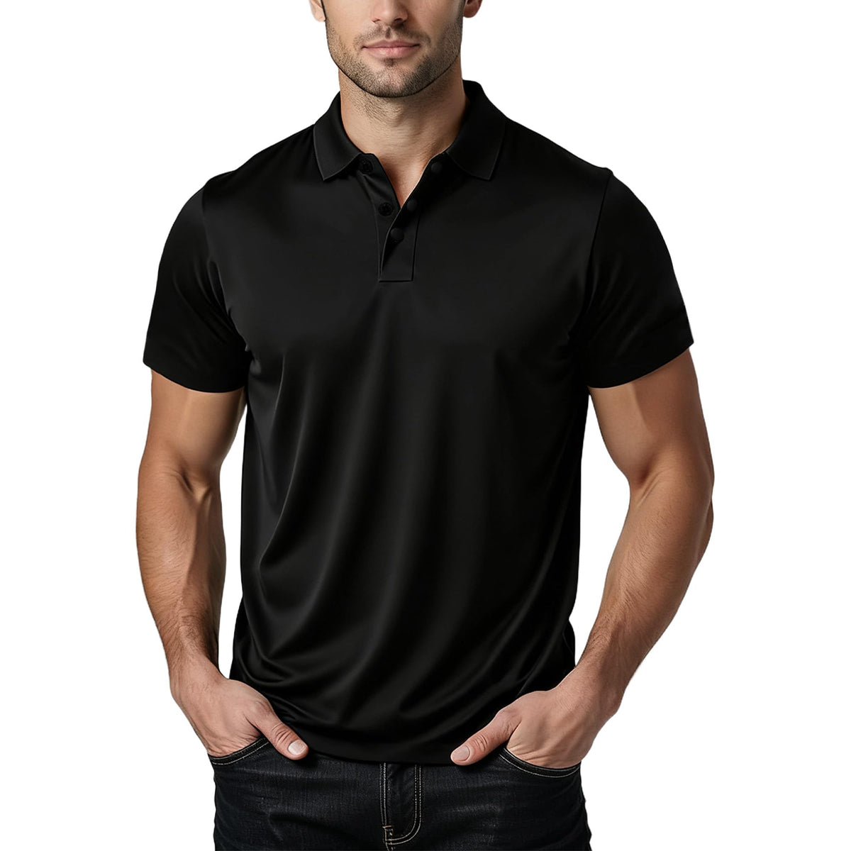 Polo Shirts for Men: Quick Dry Moisture Wicking High Elasticity Convenient Slim Fit Polo Runs Small