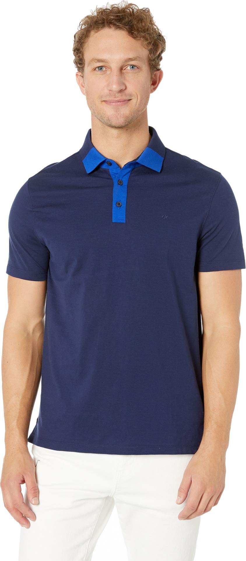 Calvin Klein Men's Liquid Touch Polo Stripe with UV Protection