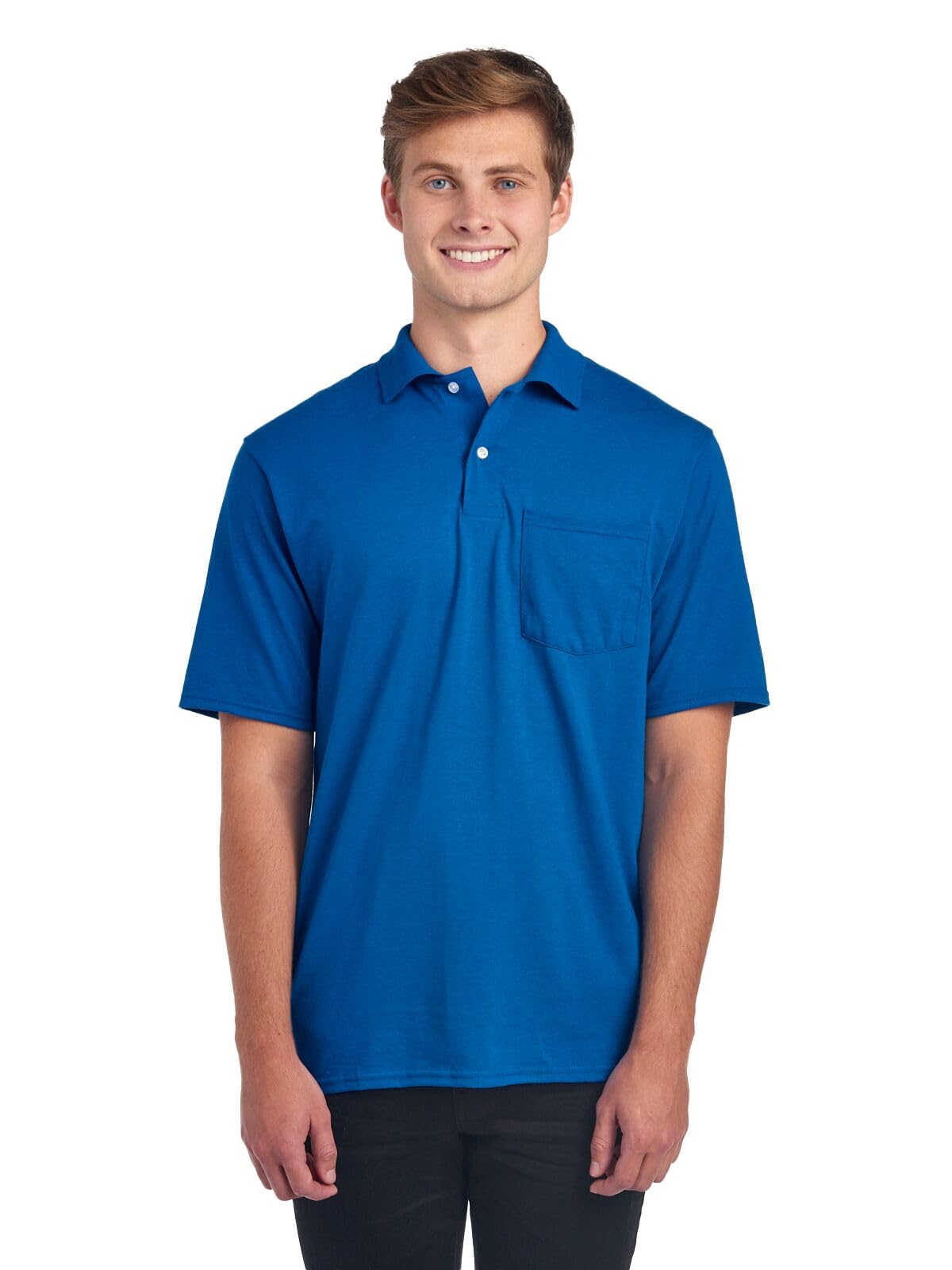 Jerzees Men's Dri Power Cotton Blend Polo Shirts, Moisture Wicking for All Day Comfort, Short or Long Sleeve