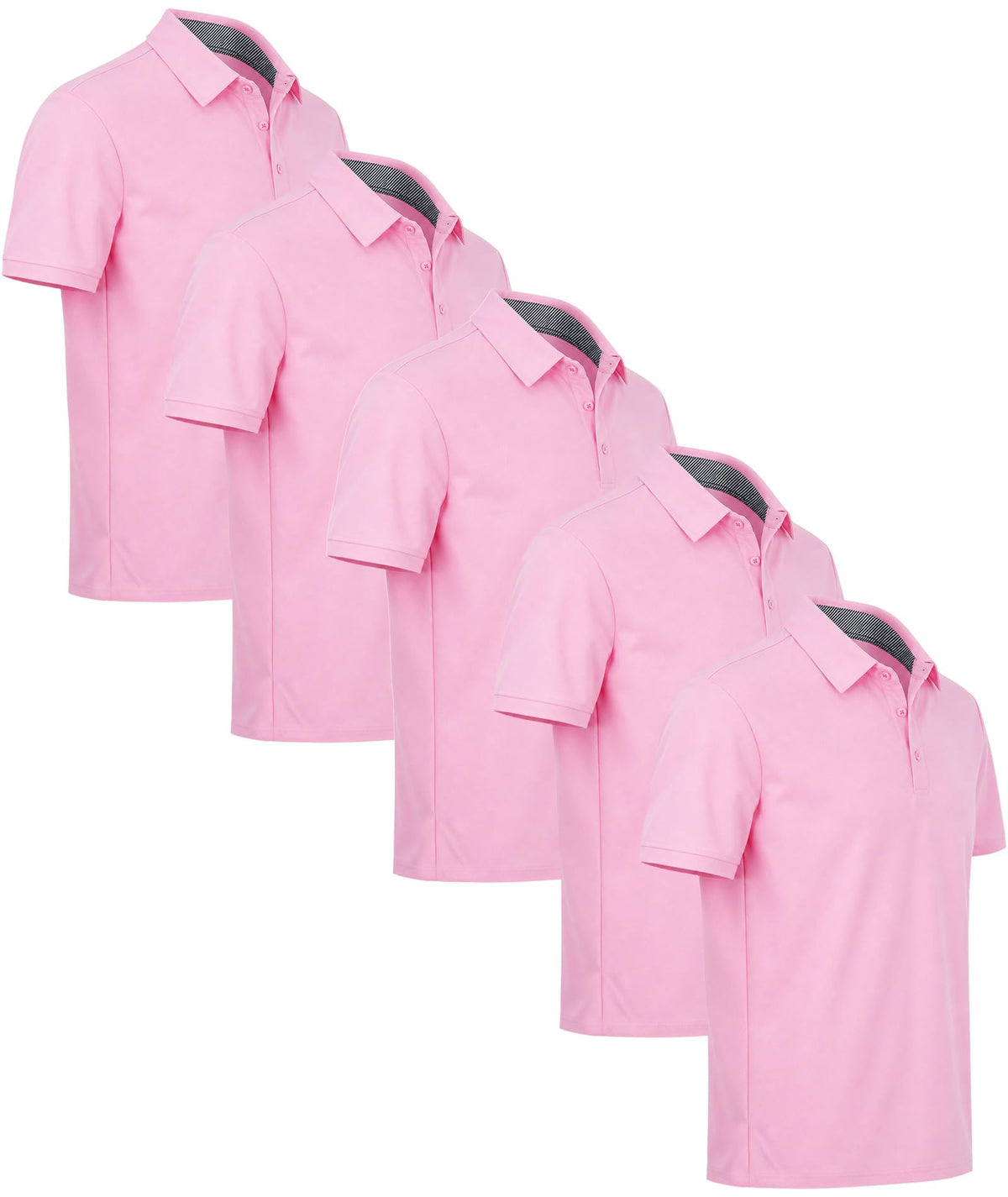 ZITY 5 Pack Mens Polo Shirt Short Sleeve Moisture Wicking Golf T-Shirt