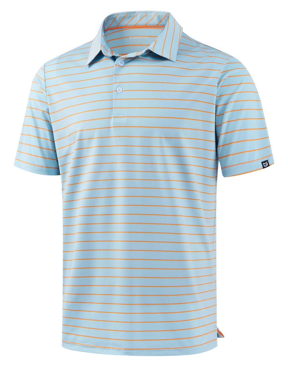 Mens Golf Shirt Dry Fit Performance Short Sleeve Striped Polo Shirts