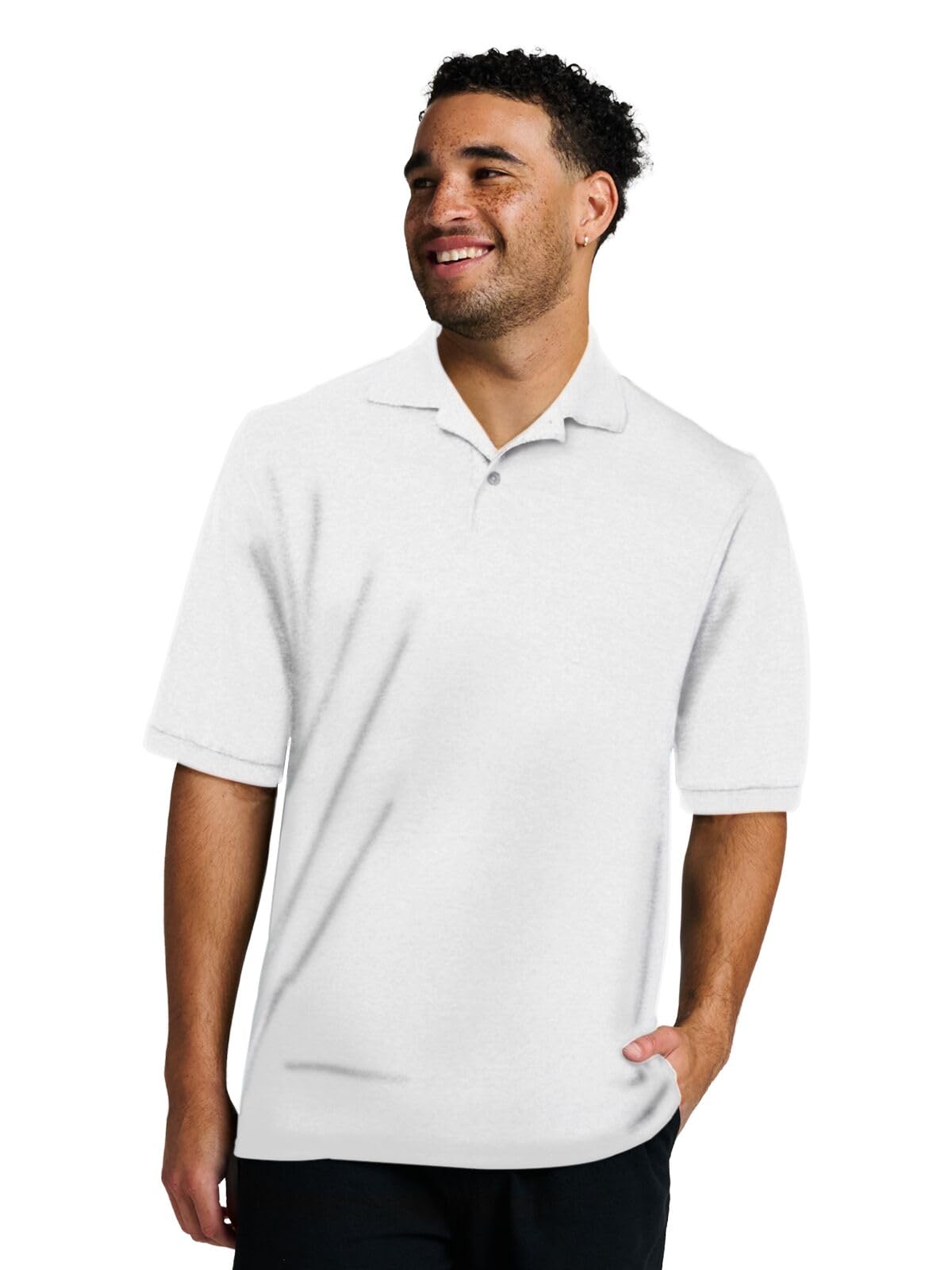 Jerzees Men's Dri Power Cotton Blend Polo Shirts, Moisture Wicking for All Day Comfort, Short or Long Sleeve